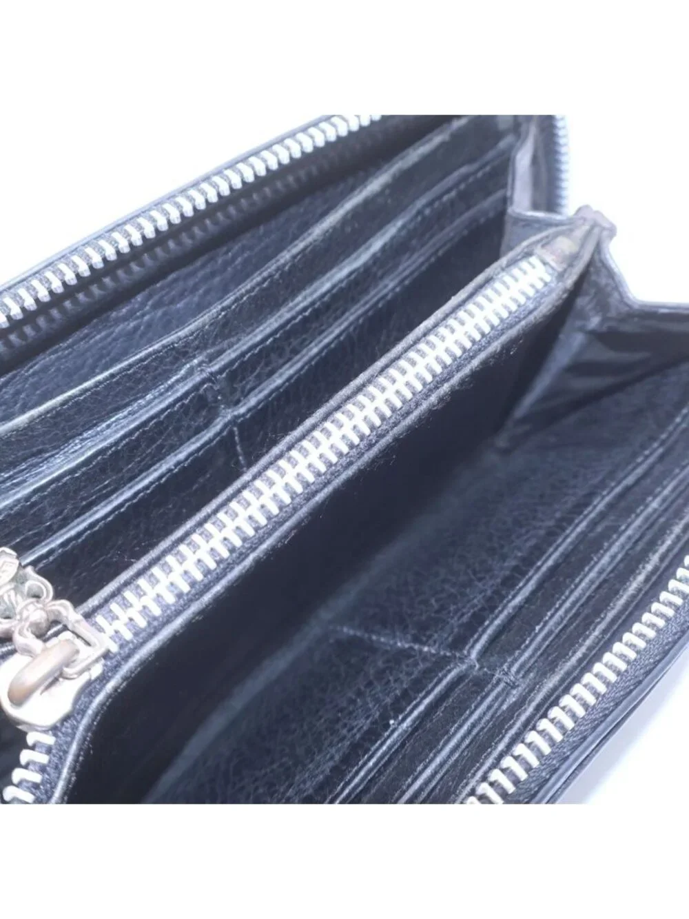 Chrome Hearts Rec Zip Filigree Plus Round Zip Wallet Black